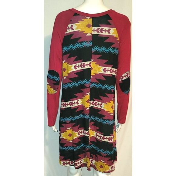 Lilypad Oversized Southwest Print Sweater Tunic - Size M - Picture 4 of 7